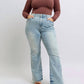 Judy Blue - Mid Rise Tinted Pin Tack Detail Flare Jeans