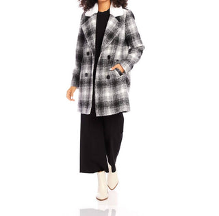 Karen Kane - Casaco com gola de pele de carneiro