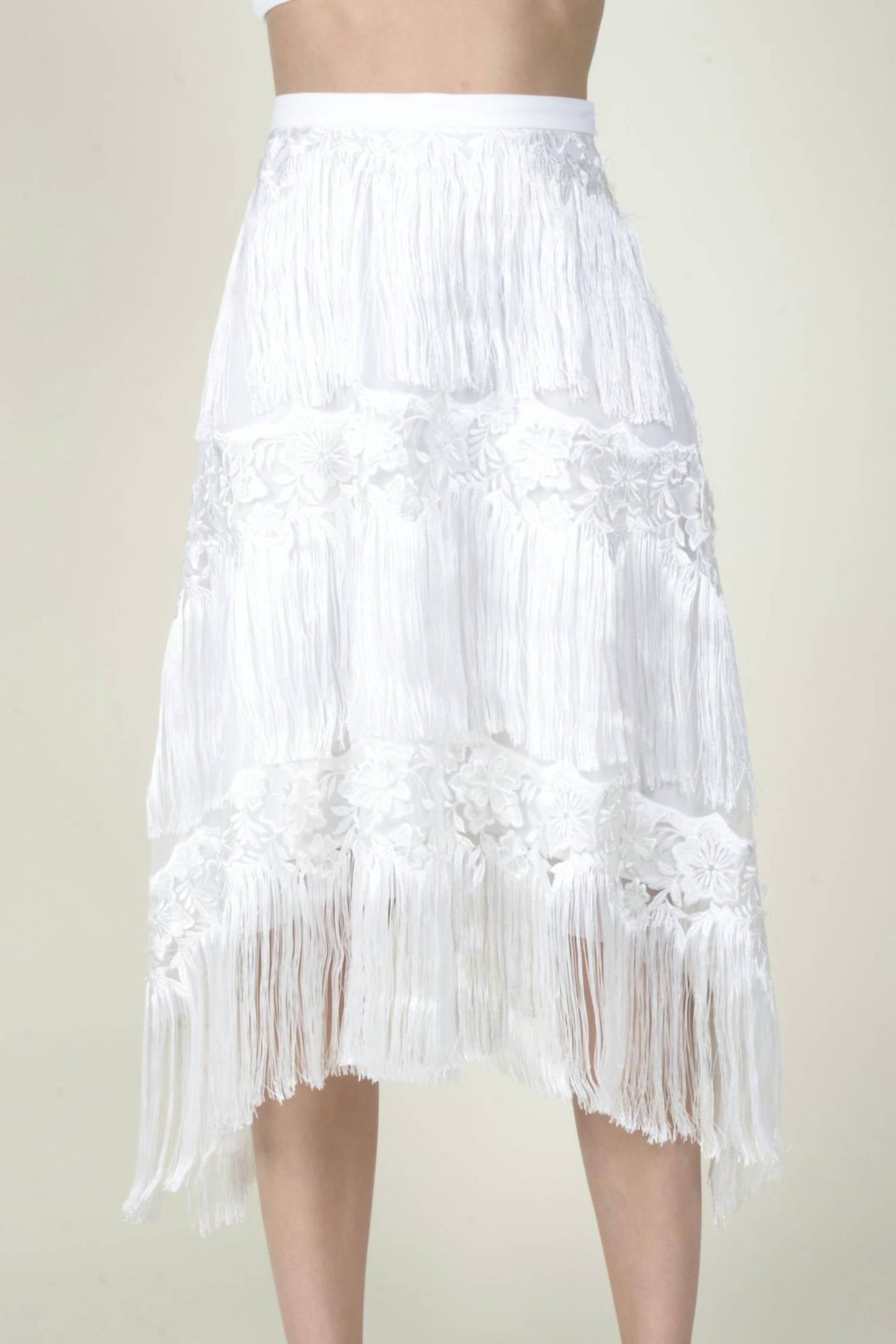 Eva Franco - Quin Fringe Midi Skirt