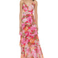 Eliza J Women's Floral-Print V-Neck Tiered Gown
