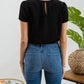 Blu Pepper - Short Sleeve Center Pleated Blouse
