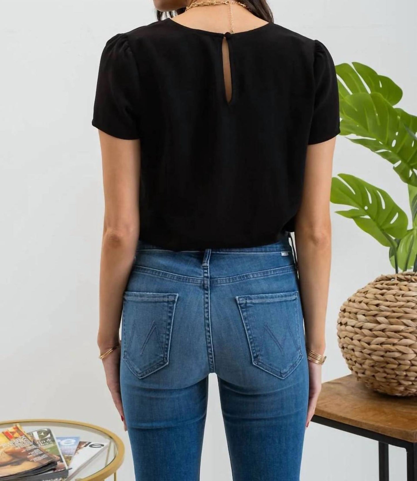 Blu Pepper - Short Sleeve Center Pleated Blouse