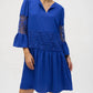 Joseph Ribkoff - Laser Cut Sleeves A-line Dress
