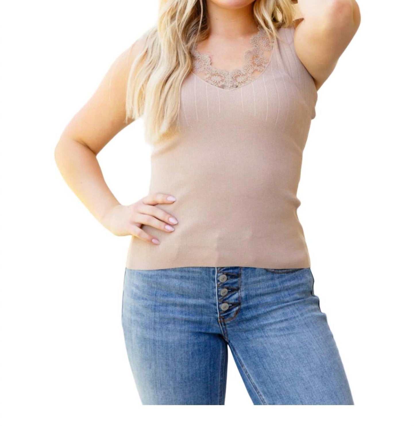 Bibi - I Can Love You Better Lace Tank Top