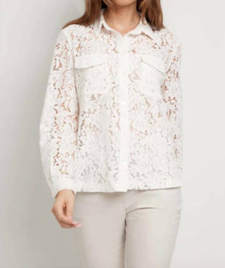 Anatomie - Blusa de renda elástica com botões ESTELLA