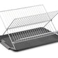 Escorredor de pratos de aço inoxidável em formato de X de 17 polegadas com 2 níveis para balcão de cozinha