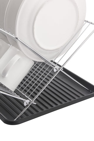 17 inch X Shaped Stainless Steel 2-Tier Dish Rack for Kitchen Counter