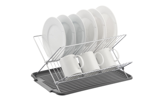 17 inch X Shaped Stainless Steel 2-Tier Dish Rack for Kitchen Counter