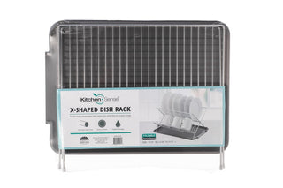 17 inch X Shaped Stainless Steel 2-Tier Dish Rack for Kitchen Counter
