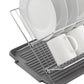 Escorredor de pratos de aço inoxidável em formato de X de 17 polegadas com 2 níveis para balcão de cozinha