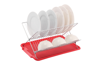 17 inch X Shaped Stainless Steel 2-Tier Dish Rack for Kitchen Counter