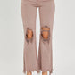 Risen - High Rise Knee Distressed Straight Jean