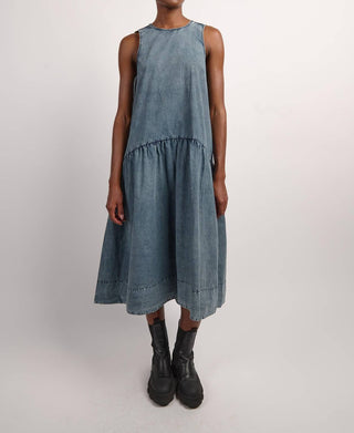 Ganni - Vestido midi de popeline de algodão com costas abertas