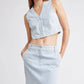 Self Contrast - Lin Crop Denim Vest