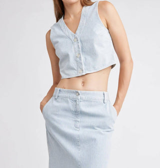Autocontraste - Colete Jeans Lin Crop