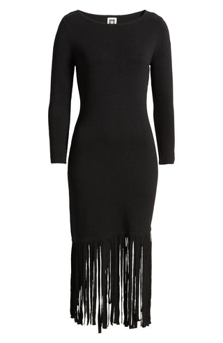 Anne Klein - Fringe Hem Sweater Dress