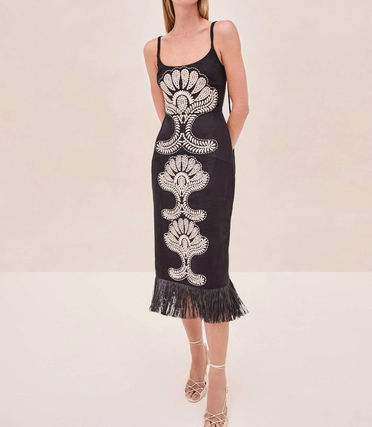 Alexis - Naturi Embroidered Midi Dress