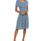 Vestido Brittany Leota Feminino em Sunrise Geo Sea of ​​Belize Marshmallow Azul Tamanho P