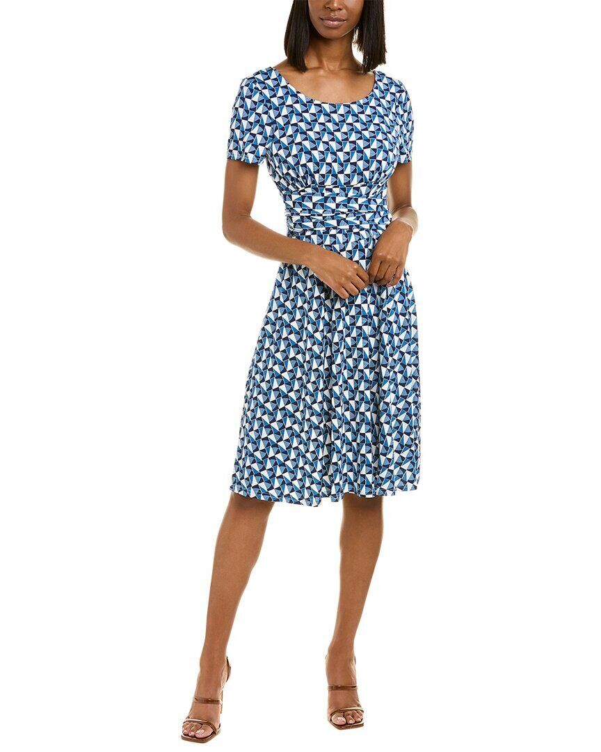Vestido Brittany Leota Feminino em Sunrise Geo Sea of ​​Belize Marshmallow Azul Tamanho P