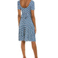 Vestido Brittany Leota Feminino em Sunrise Geo Sea of ​​Belize Marshmallow Azul Tamanho P