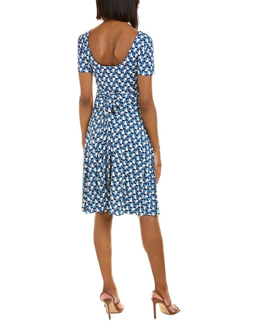 Vestido Brittany Leota Feminino em Sunrise Geo Sea of ​​Belize Marshmallow Azul Tamanho P