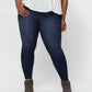 Judy Blue - Mid Rise Raw Hem Skinny Jeans