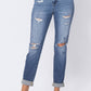 Judy Blue - High Waist Cuffed Destroyed Boyfriend Jeans