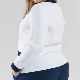 Cápsula 121 - Jaqueta Hilda de manga comprida e decote em V - Plus