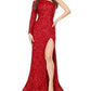 Ashleylauren - One Shoulder Sleeve Prom Dress