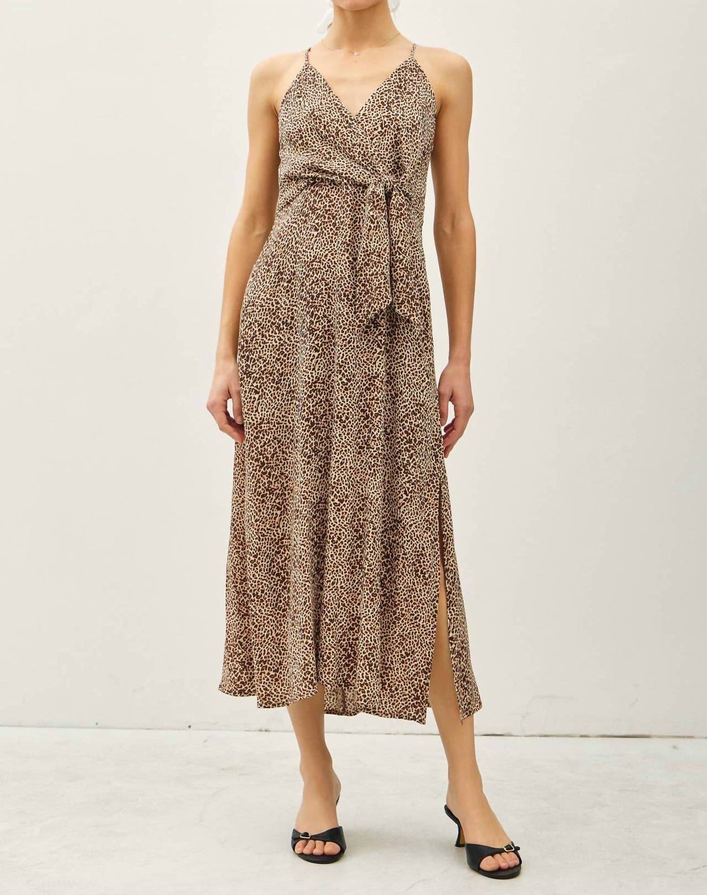 Be Cool - Print Midi Mock-wrap Dress