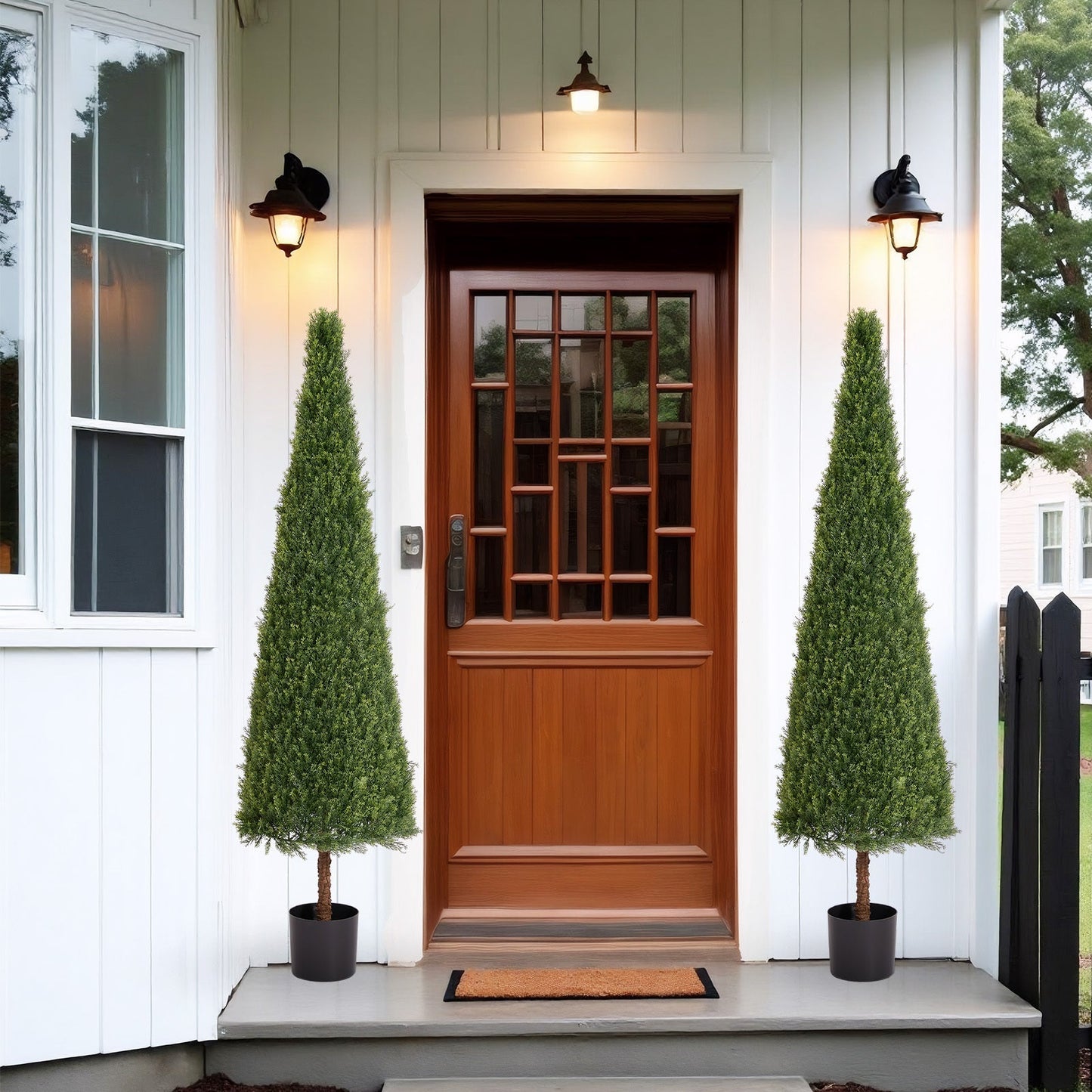 6FT Artificial Conical Topiary Tree UV Resistant Faux Cedar