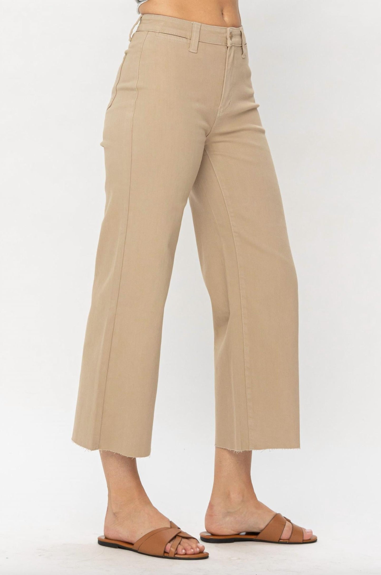 Judy Blue - Garment Dyed Wide Leg Crops