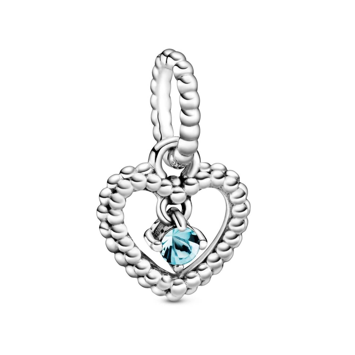 Pandora - March Beaded Heart Dangle Charm