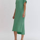 Entro - Ribbed Short Sleeve Midi Dress