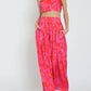 Aakaa - Tube Tie Back Top With Matching Wide Leg Pant Set