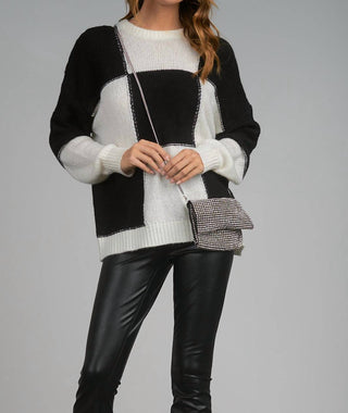 Elan - Suéter de gola redonda xadrez