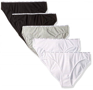 Calvin Klein - Calcinha de biquíni feminina com 5 peças de algodão elástico e logo
