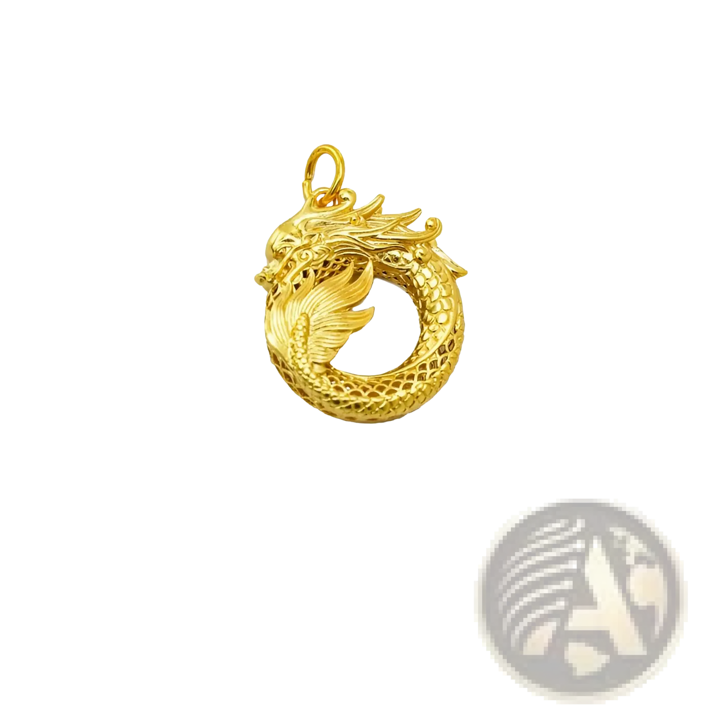 24k Gold Ouroboros Dragon Infinity Pendant Necklace