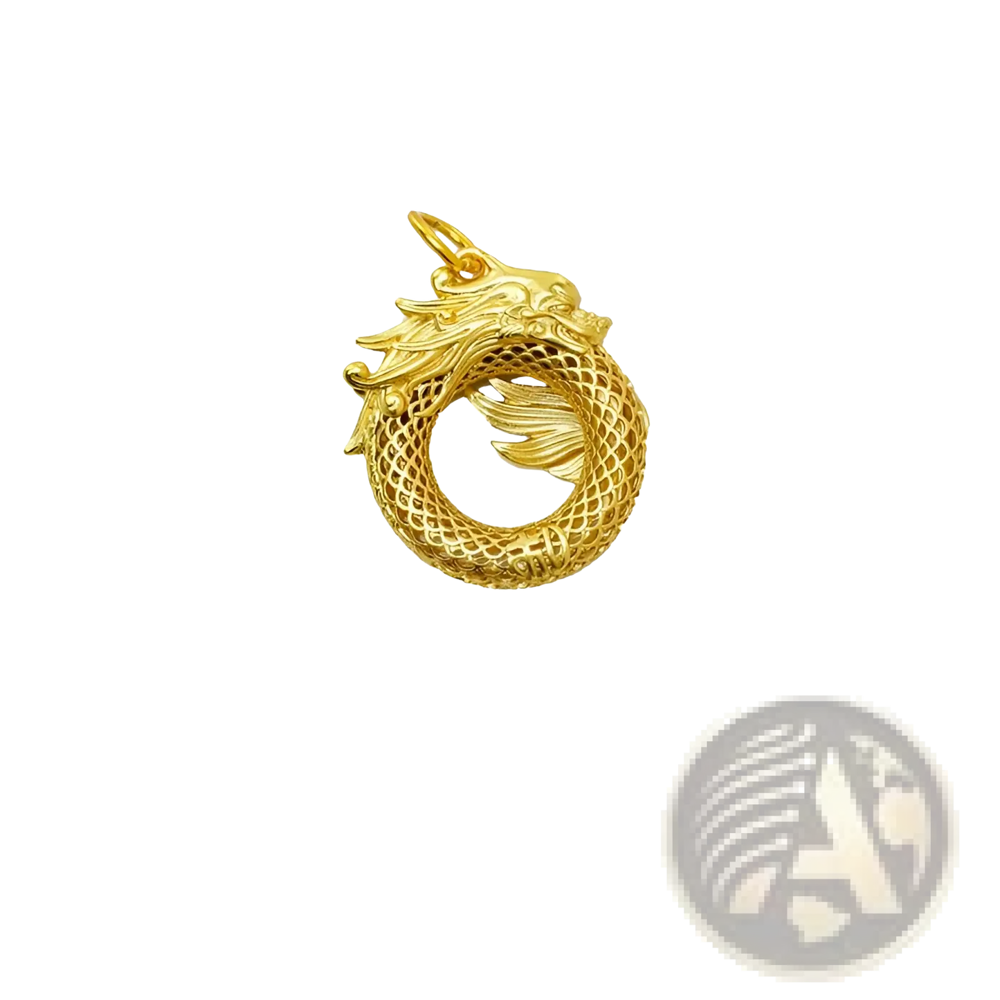 24k Gold Ouroboros Dragon Infinity Pendant Necklace