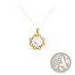 24k Gold Sun and Pearl Floral Pendant Necklace