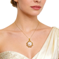 24k Gold Sun and Pearl Floral Pendant Necklace