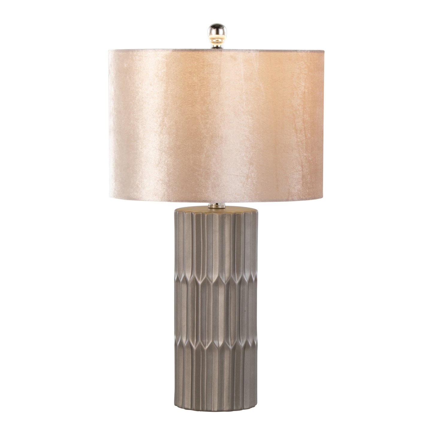 Tania 22" Contemporary Ceramic Table Lamp with Champagne Shade