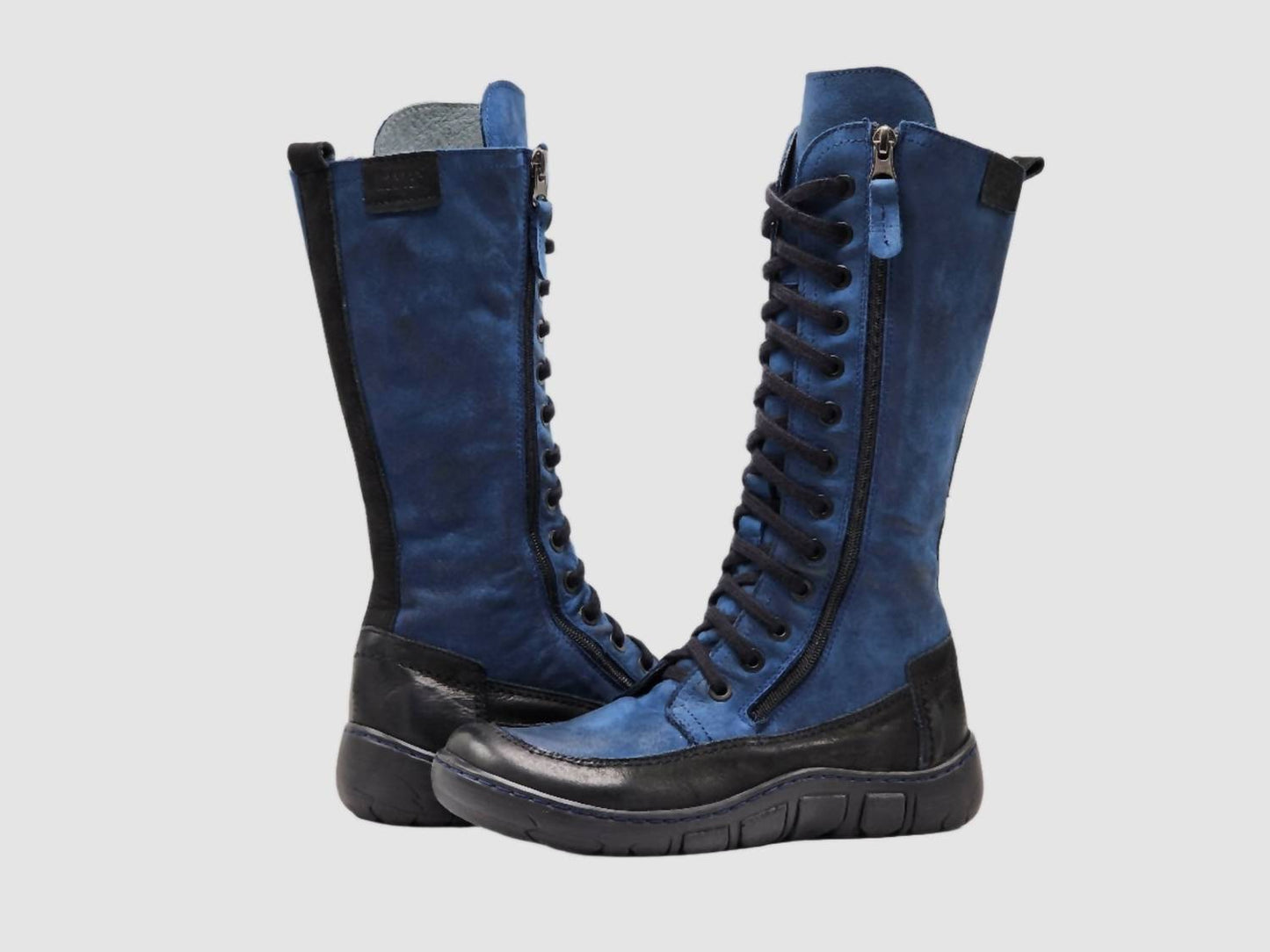 Kcr Group - Women's Original Tall Thick Wool-lined Zip-up Leather Boots