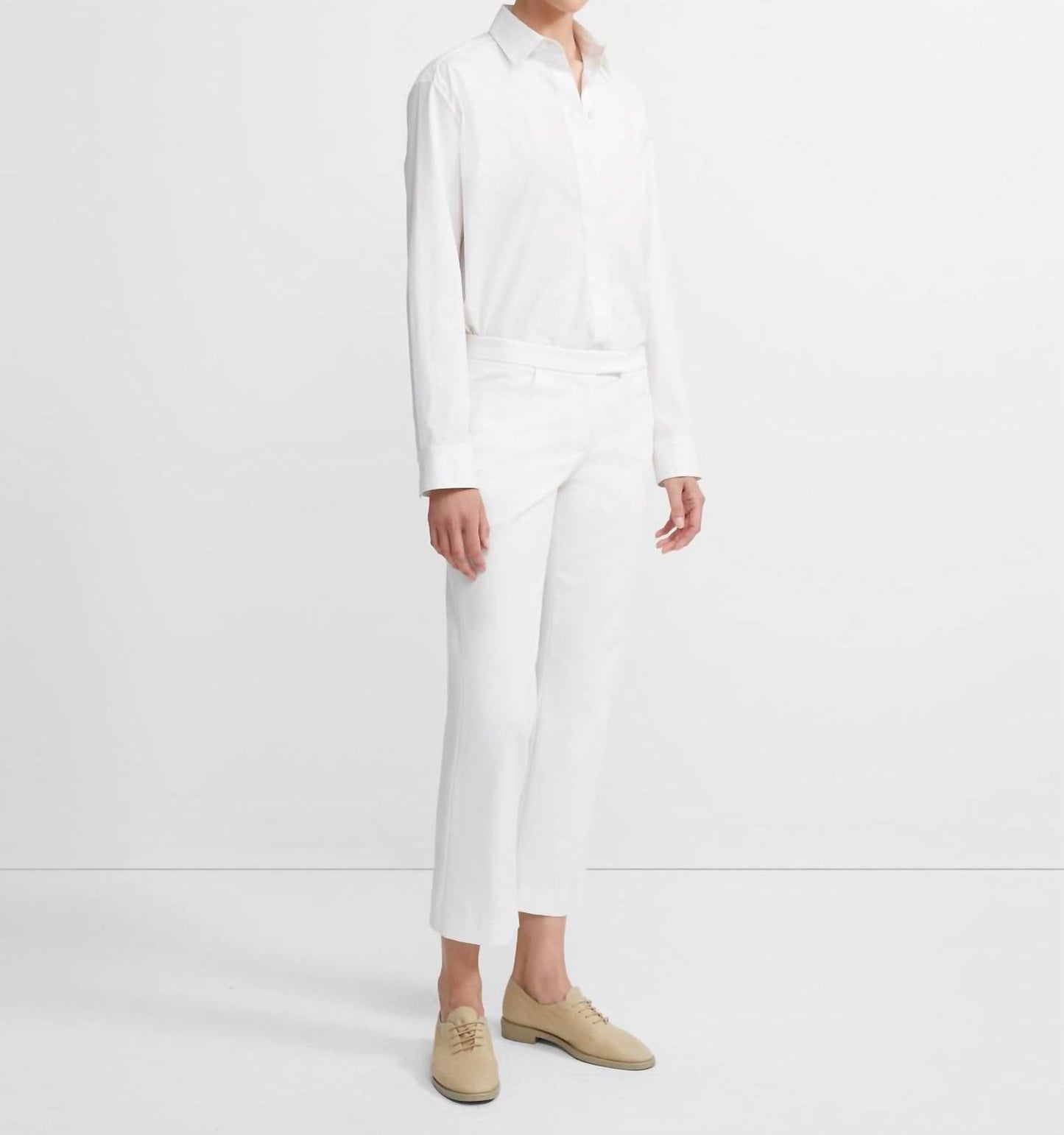Theory - Crop Stretch Cotton Straight Leg Pants
