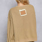 Pol - Waffle Knit Embroidered Patch Work Pullover