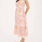 Blu Pepper - Floral Trim Detail Tie Strap Midi Dress