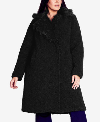 Avenue Plus Size Teddy Faux Fur Jacket