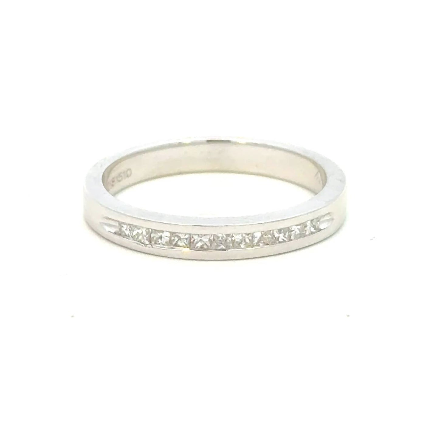 Aamiaa - 0.10 Carat Natural Diamond Princess Cut Channel Band - Size 6.5