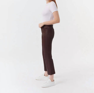 Atm - CALÇA CROPPED FLARE DE COURO
