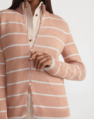 Lafayette 148 - Stripe Fitted Bomber Jacket